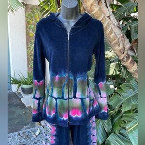 Vintage tie-dye velour festival style tracksuit